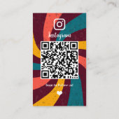 Instagram Retro  Rays QR Code Social Media Visitekaartje (Achterkant)