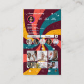 Instagram Retro  Rays QR Code Social Media Visitekaartje (Voorkant)