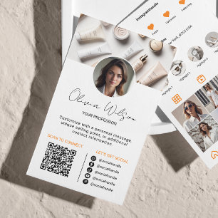 Instagram Scan om QR Code Oranje te verbinden Visitekaartje