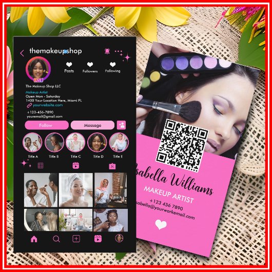 Instagram Scan om QR-code te verbinden Visitekaartje