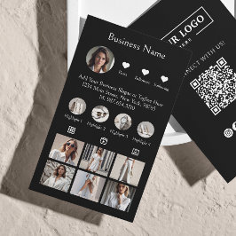 Instagram Scan om QR-code zwart aan te sluiten Visitekaartje