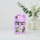 Instagram Schattigee Paarse marmeren QR-code Socia Visitekaartje (Staand voorkant)