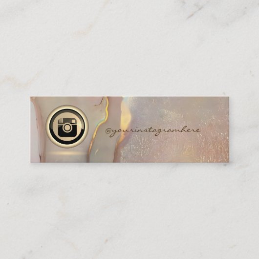 Instagram Social Media Blush Pink Opal Mini Visitekaartje (Voorkant)