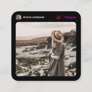 Instagram social media foto modern zwart minimaal contactkaartje