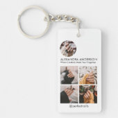 Instagram Social Media Profiel Fotocollage Sleutelhanger (Voorkant)