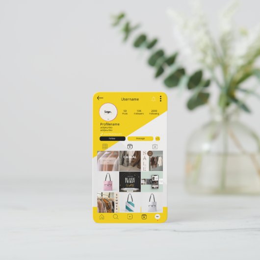 Instagram Social Media QR Code Visitekaartjes (Staand voorkant)