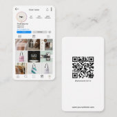 Instagram Social Media QR Code Wit Visitekaartje (Voorkant / Achterkant)