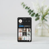 Instagram Social Media QR Code Zwart Visitekaartje (Staand voorkant)