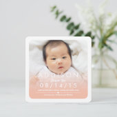 Instagram Square Baby Girl Birth Notice Aankondiging (Staand voorkant)