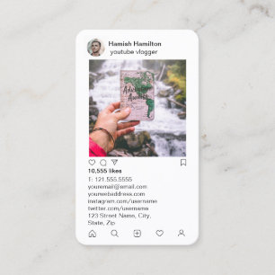 Instagram stijl met Faux Metallic Back Visitekaartje