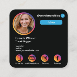 Instagram Style Blogger Travel mode Lifestyle Vierkante Visitekaartje