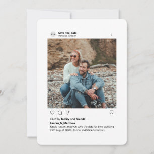 Instagram Style Modern Ronde hoek Aangepaste foto Save The Date