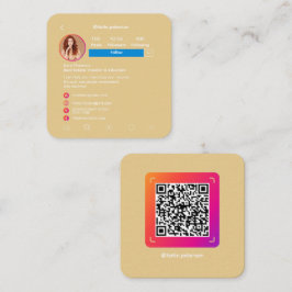 Instagram Style Trendy Social Media met QR-code Vierkante Visitekaartje