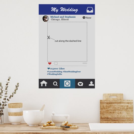 Instagram Style Wedbooth Lijst Prop Poster (Keuken)