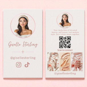 Instagram TikTok Modern Social Media Blush Pink Visitekaartje