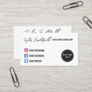 Instagram Twitter Calligraphy Visitekaartje