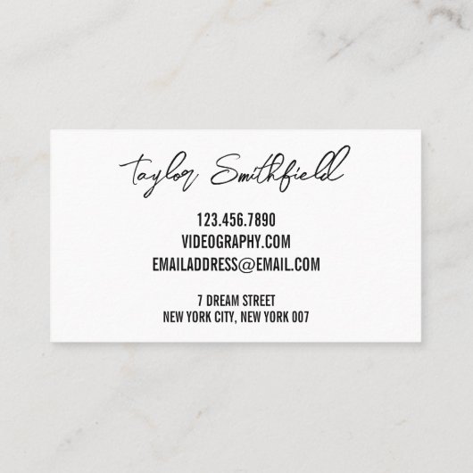 Instagram Twitter Calligraphy Visitekaartje (Achterkant)