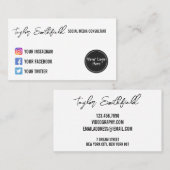 Instagram Twitter Calligraphy Visitekaartje (Voorkant / Achterkant)