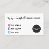 Instagram Twitter Calligraphy Visitekaartje (Voorkant)