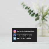 Instagram Twitter Facebook Visitekaartje (Staand voorkant)
