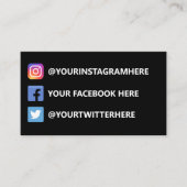 Instagram Twitter Facebook Visitekaartje (Voorkant)