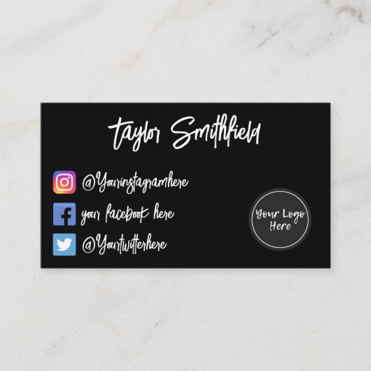 Instagram Twitter Facebook Visitekaartje (Voorkant)