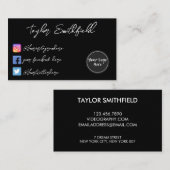 Instagram Twitter Handgeschreven Visitekaartje (Voorkant / Achterkant)