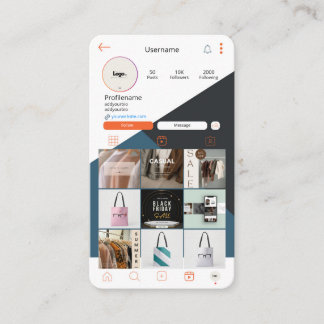 Instagram Visitekaartje QR Code Logo Business Kaar