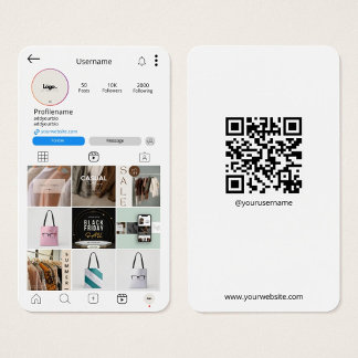 Instagram Visitekaartje QR Code Witte Zakelijke Ka