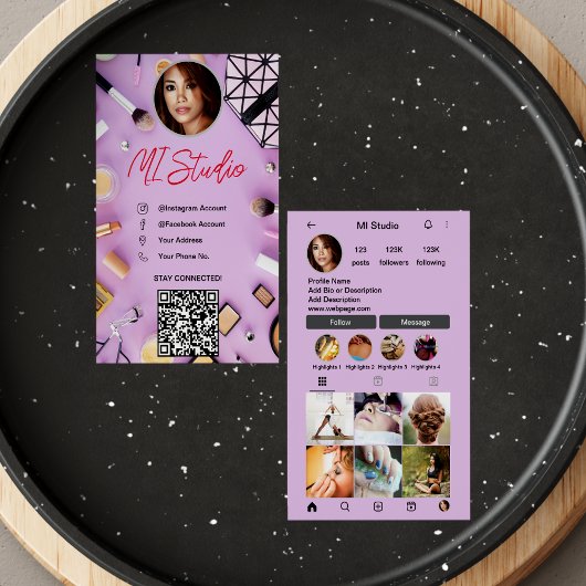 Instagram Visitekaartjes, influencer, estheticus Visitekaartje