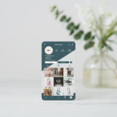 Instagram Visitekaartjes QR Code Donkergroene Kaar (Staand voorkant)
