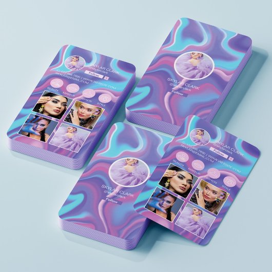 Instagram Volg me Fotoraster Holografisch Ontwerp Visitekaartje