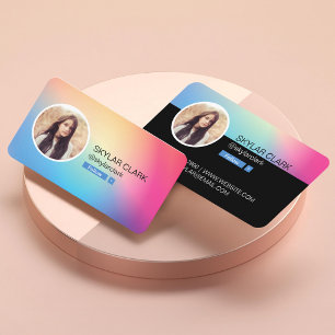 Instagram Volg Mij Sociaal Foto Kleurrijke Gradiën Visitekaartje