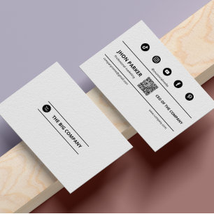 Instagram Volg ons QR-code Clean Simple White Visitekaartje