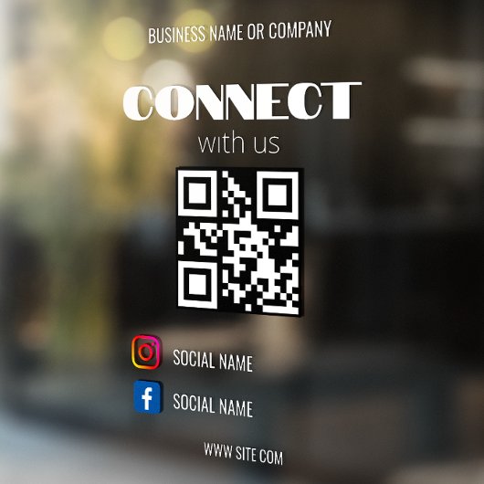 Instagram Volg ons QR-code Modern Transparant Win Raamsticker