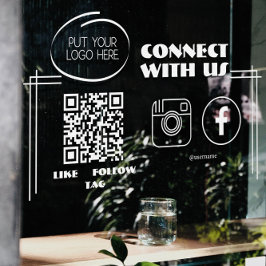 Instagram Volg ons QR Code Modern Window Cling Raamsticker