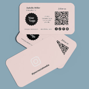 Instagram Volg ons QR-code Pink Business Logo Visitekaartje