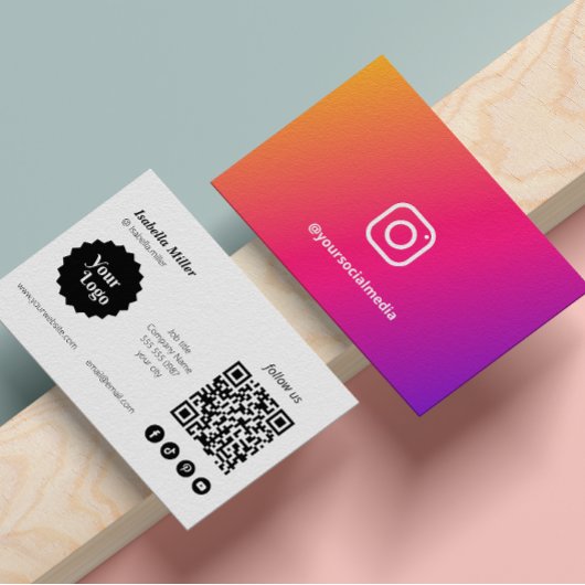 Instagram Volg ons QR Code Promotionele Modern Visitekaartje