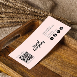 Instagram Volg ons QR-code Roze Modern Script Mini Visitekaartjes