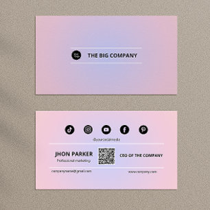 Instagram Volg ons QR-code Roze Modern Visitekaartje