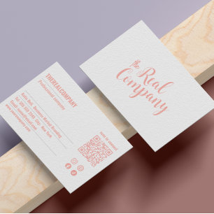 Instagram Volg ons QR Code Roze Script Visitekaartje