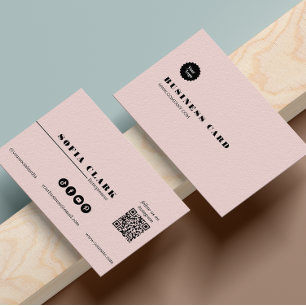 Instagram Volg ons QR code Roze & Zwart Visitekaartje