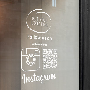 Instagram Volg ons QR-code Wit Raamsticker
