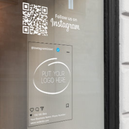 Instagram Volg ons QR-code Wit Raamsticker