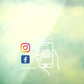 Instagram Volg ons QR-code Wit Raamsticker (Vel 3)