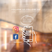 Instagram Volg ons QR-code Wit Raamsticker (Vel 2)