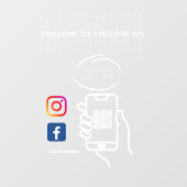 Instagram Volg ons QR-code Wit Raamsticker (Vel)