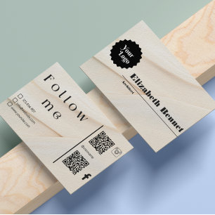 Instagram Volg ons QR code zwarte tekst Visitekaartje
