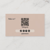 Instagram Volg ons Vrouwelijke Girly QR-code Visitekaartje (Achterkant)