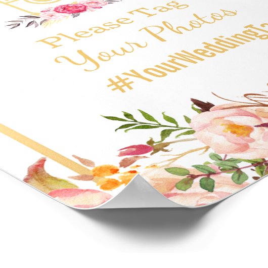 Instagram Weddenschap |  Lijst Floral Poster (Hoek)